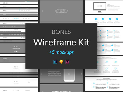 Bones Wireframe Kit blog bones wireframe kit bootstrap e commerce fashion graphics grid kit mockup photoshop portfolio sketch store ux ui design web web elements website wireframe