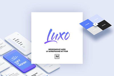 Luxo XD Responsive Wireframe UI Kit adobe xd design gradient interaction interactive interface mobile modern prototype prototyping responsive responsive design sketch style ui ux webdesign website wireframe