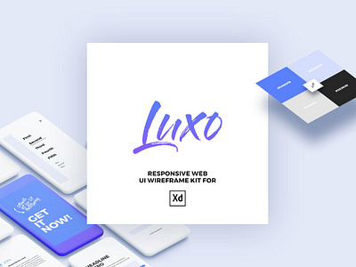 Luxo XD Responsive Wireframe UI Kit adobe xd design gradient interaction interactive interface mobile modern prototype prototyping responsive responsive design sketch style ui ux webdesign website wireframe