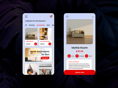 Room Decor App UI Design home decor app home decor app design mobile app design ui ui design