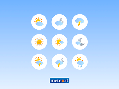 Meteo.it app app design digital art graphic design icon icon art icon set icons illustration logo moon sun ui weather weather app