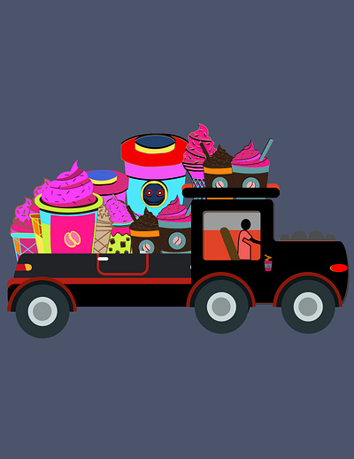 Ice cream delivery #conceptart #illustration #icecreamarts #conc branding graphic design motion graphics