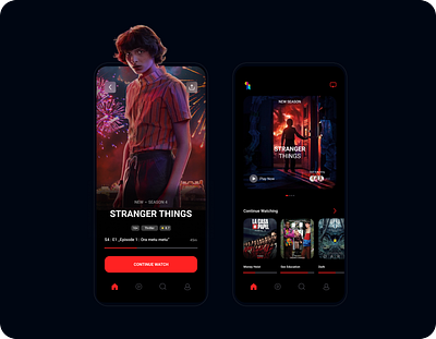 Movie Streaming App Design app app design design films menu stranger things streaming ui ux web design