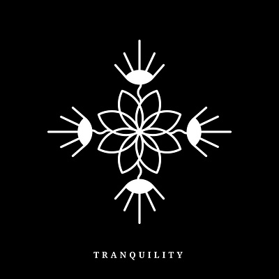 TRANQUILITY - illustration black and white blooming flower graphic design illustration line art
