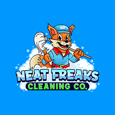 Logo Design for Cleaning Company character design cleaning cleaning co cleaning company cleaning company logo design fox fox design fox illustration fox logo fox logo design fox vector graphic design illustration logo logo design vector