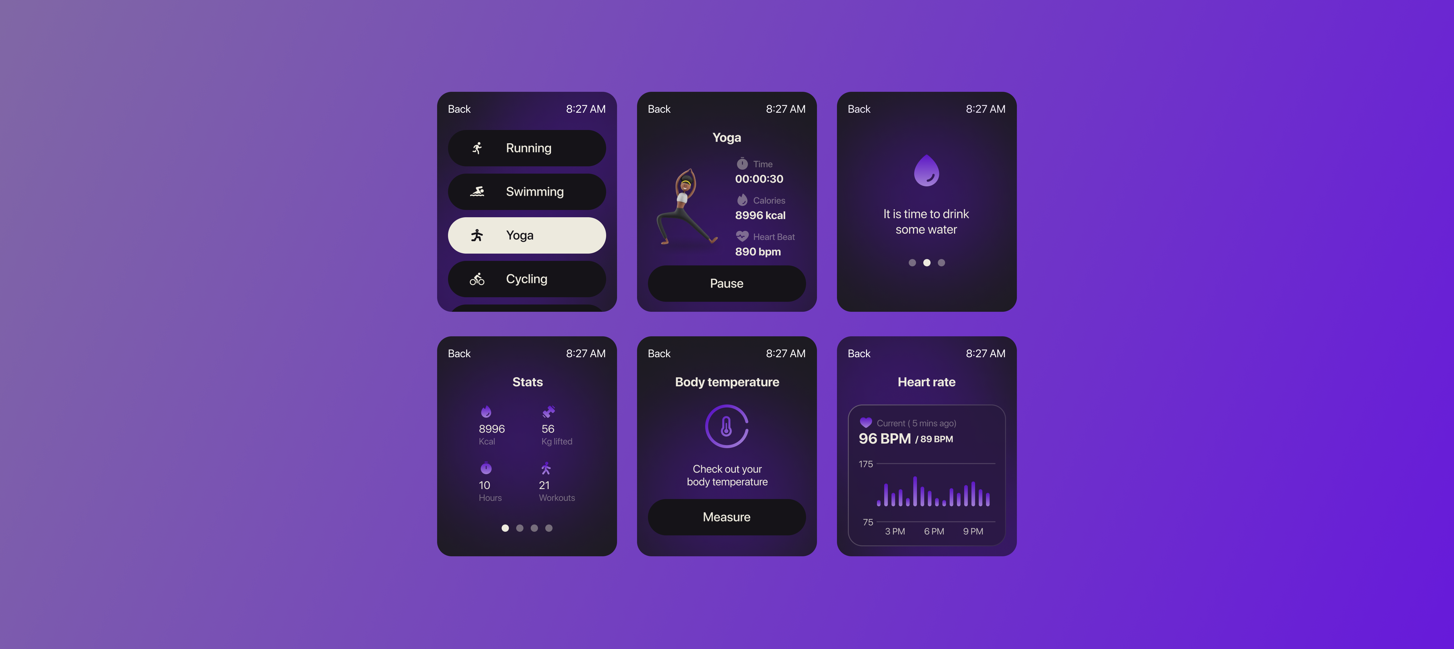 Smart watch Fiteness app UI design apple watch fitness app smart watch ui ui design watch os watchos
