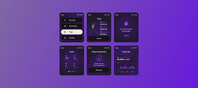 Smart watch Fiteness app UI design apple watch fitness app smart watch ui ui design watch os watchos