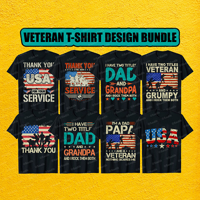 🎖️ Veteran T-Shirt Design Bundle 🖌️ design graphic design graphic t shirt illustration military t shirt soldier t shirt t shirt t shirt design tshirt typography vector veteran design