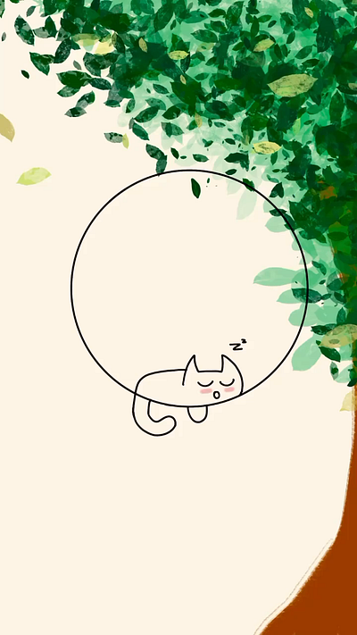 Flower Tiara animation cat digital art illustration procreate