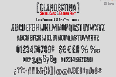 CLANDESTINA FONTS bitcoin clandestina fonts discretionary ligatures eroded extra condensed freelance grunge latin extended a oldstyle numbers sans serif small caps