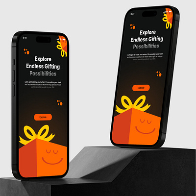 Design exploration: Gifting app onboarding. agency website app design design landingpage nft product design ui uiux user interface web3 website