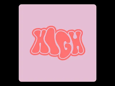 High Logo 90s adobe fresco branding bubble bubble gum corporate design dynamic graphic design high lettering logo logo design pink type type trend typography