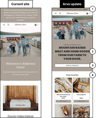 Ballerina Farm | CRO conversion rate optimization cro farm meat mountain ui ux web design website
