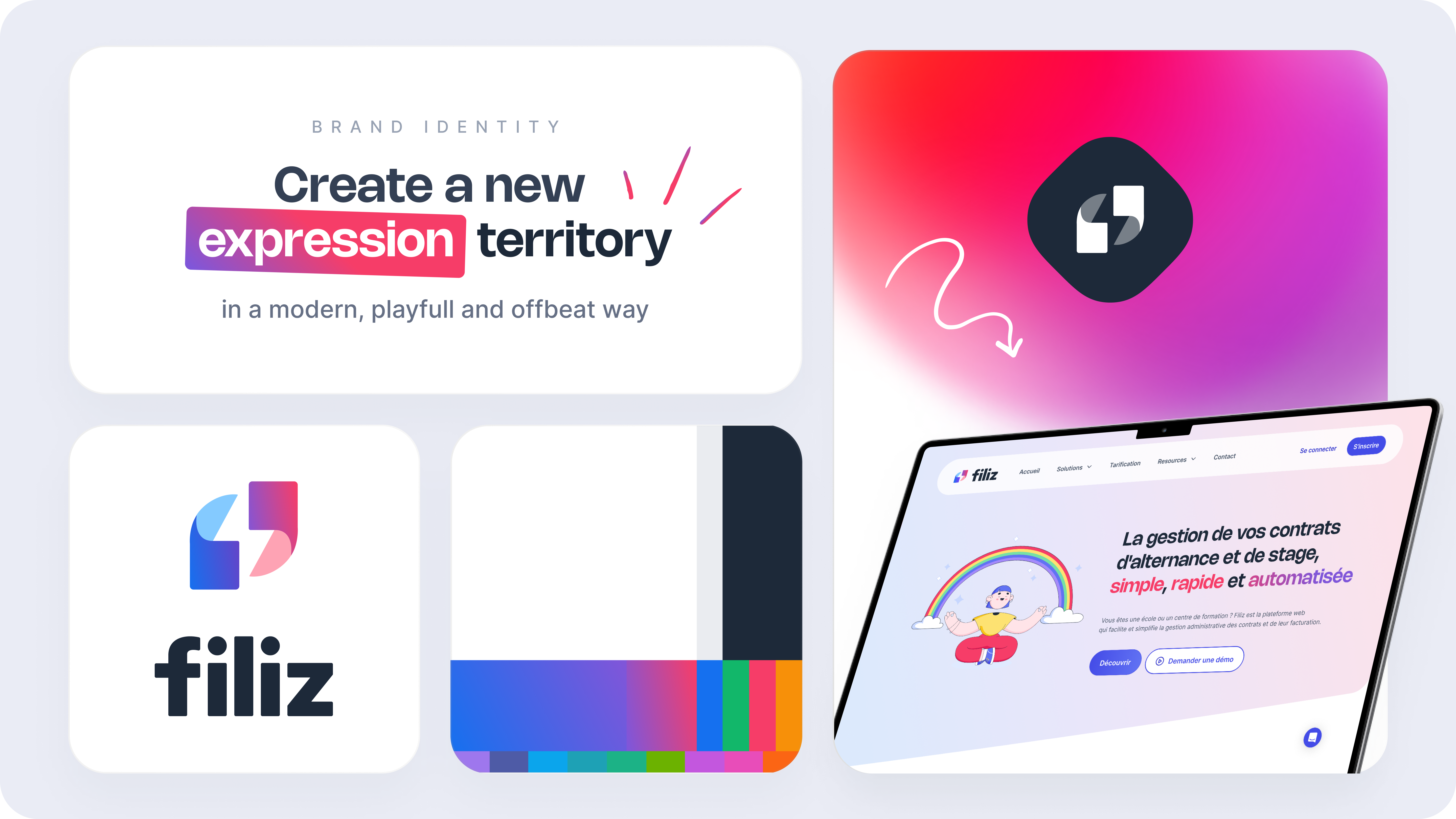 Fill easy my bento with new brand assets bento branding gradient graphic design identity landing logotype ui