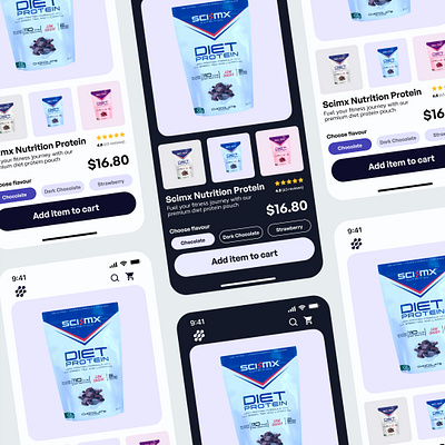 Nutrition Ecommerce Store ecommerce app figma mobile app mobile design nutrition ui uiux uiuxx