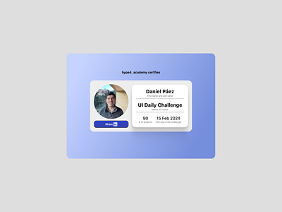 Certificate for the daily challenges - Day 90 #DailyUIChallenge challenge dailyui dailyuichallenge ui