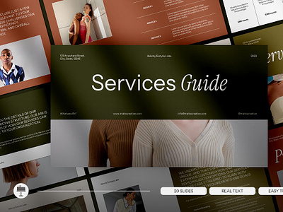 Maha Services Guides - Keynote brand strategy corporate editorial elegant design informational keynote keynote design layout maha services maha services guides sixtysixlabs soft color strategy template typography