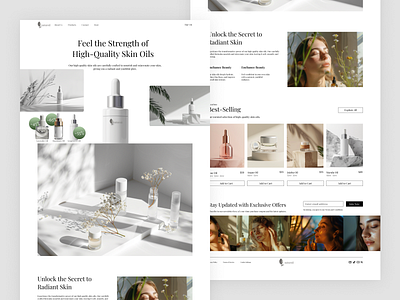 High-Quality Skin Oils Website skin care skin oils ui website design