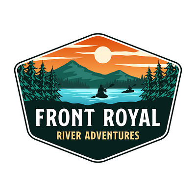 Front Royal River Adventures logo adventure logo branding design graphic design logo logo design logos nature logo river logo vector