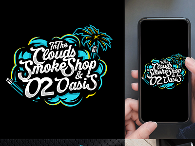 In The Clouds Smoke Shop Logo branding design graphic design logo logo design logos shoplogo smoke logo smoke shop logo vector