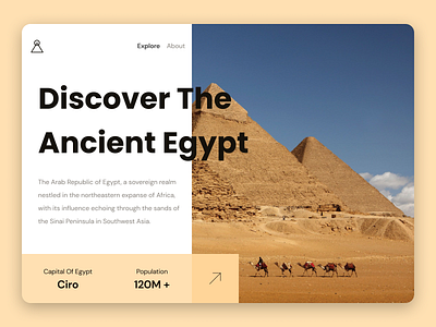 The Ancient Egypt clean creative desert egypt layout minimal sand travel travel agency typography ui ux vacation website