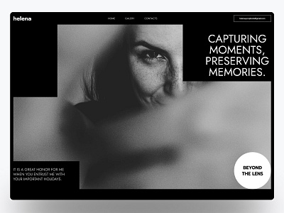 Portfolio website for photographer camera gallery photographe ui website interface