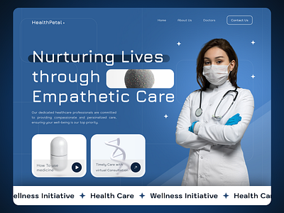 Health Care Hero Section Design branding graphic design ui