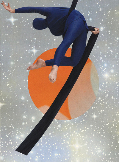 Dancing through space art collage graphic design