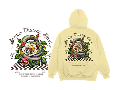 snake charms rose graphic design illustration product design t shirt design typography vector