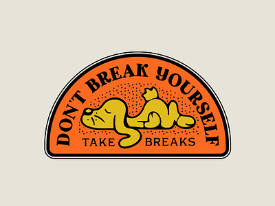 Take Breaks ✋ badge bunny design doodle drawing graphic design illustration illustrative logo logo logotype type typography vector 🐰