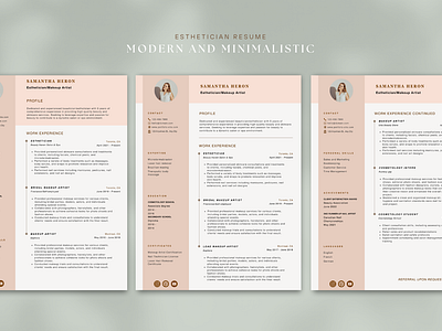 Esthetician Resume beauty resume branding cv template resume resume template