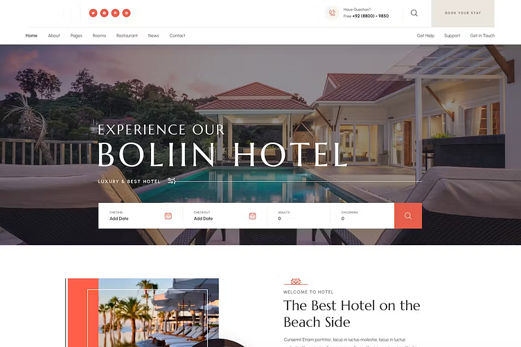 Resort & Hotel Booking by Md Amirul Islam on Dribbble