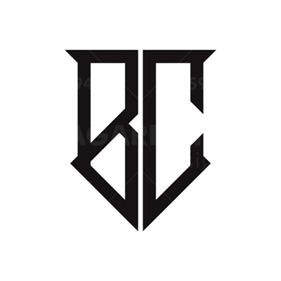 A monogram logo from B and C black letters graphic design style