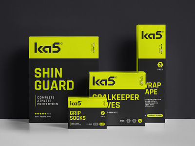 KA5 Packaging Redesign australia box boxes brand branding equipment logo pack packaging soccer sports wordmark yellow