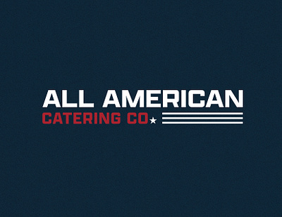 Catering Company Logo Concept agency america american americana banner blue branding catering food graphic design indiana layout logo logo design marketing red stars texture typeface white