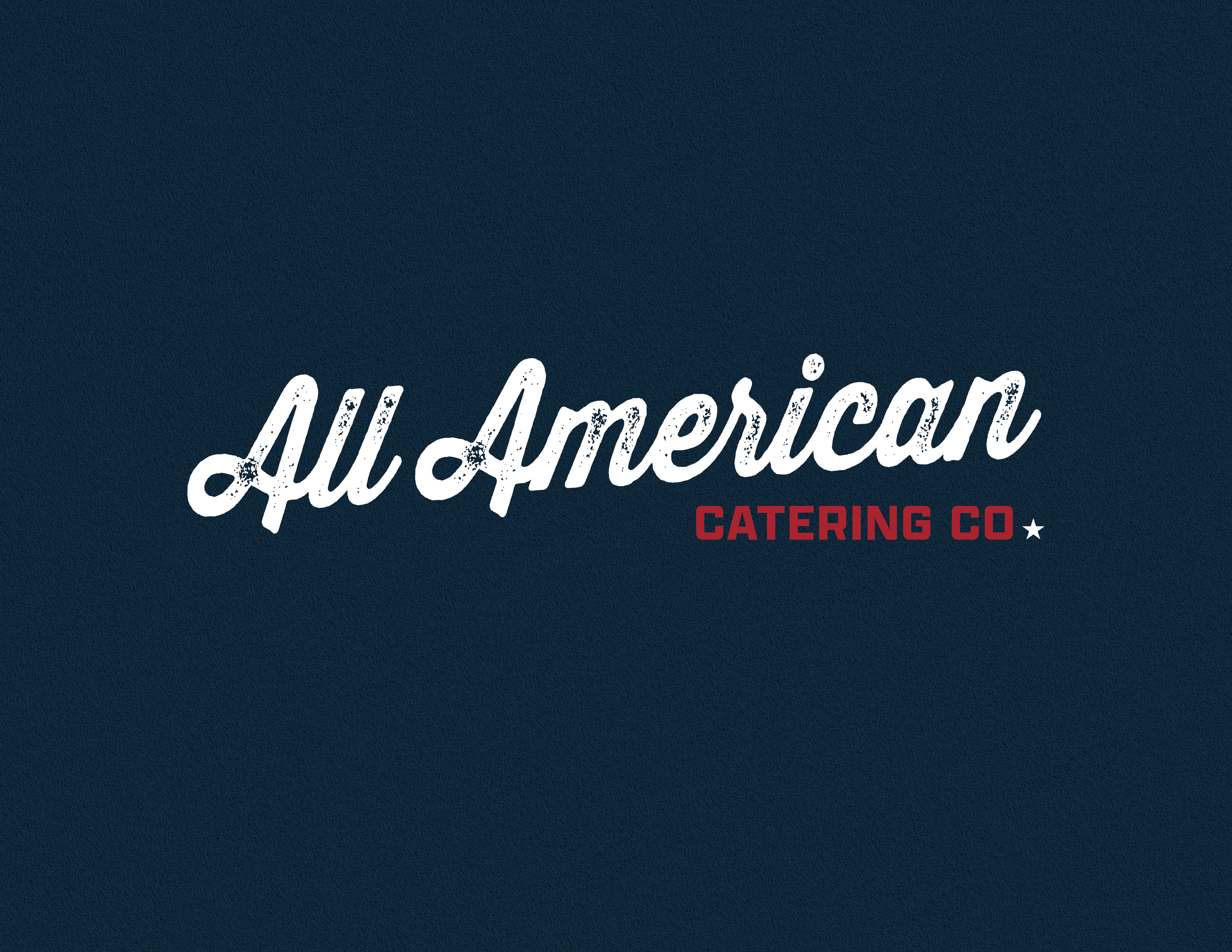 Catering Company Logo Concept agency american americana blue branding catering eroded food graphic design indiana indy logo logo deisgn marketing red script texture typeface vector white