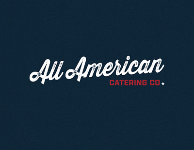Catering Company Logo Concept agency american americana blue branding catering eroded food graphic design indiana indy logo logo deisgn marketing red script texture typeface vector white