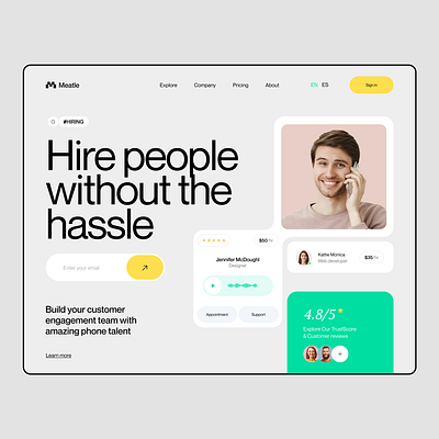 Hiring And Recuring People Website UI