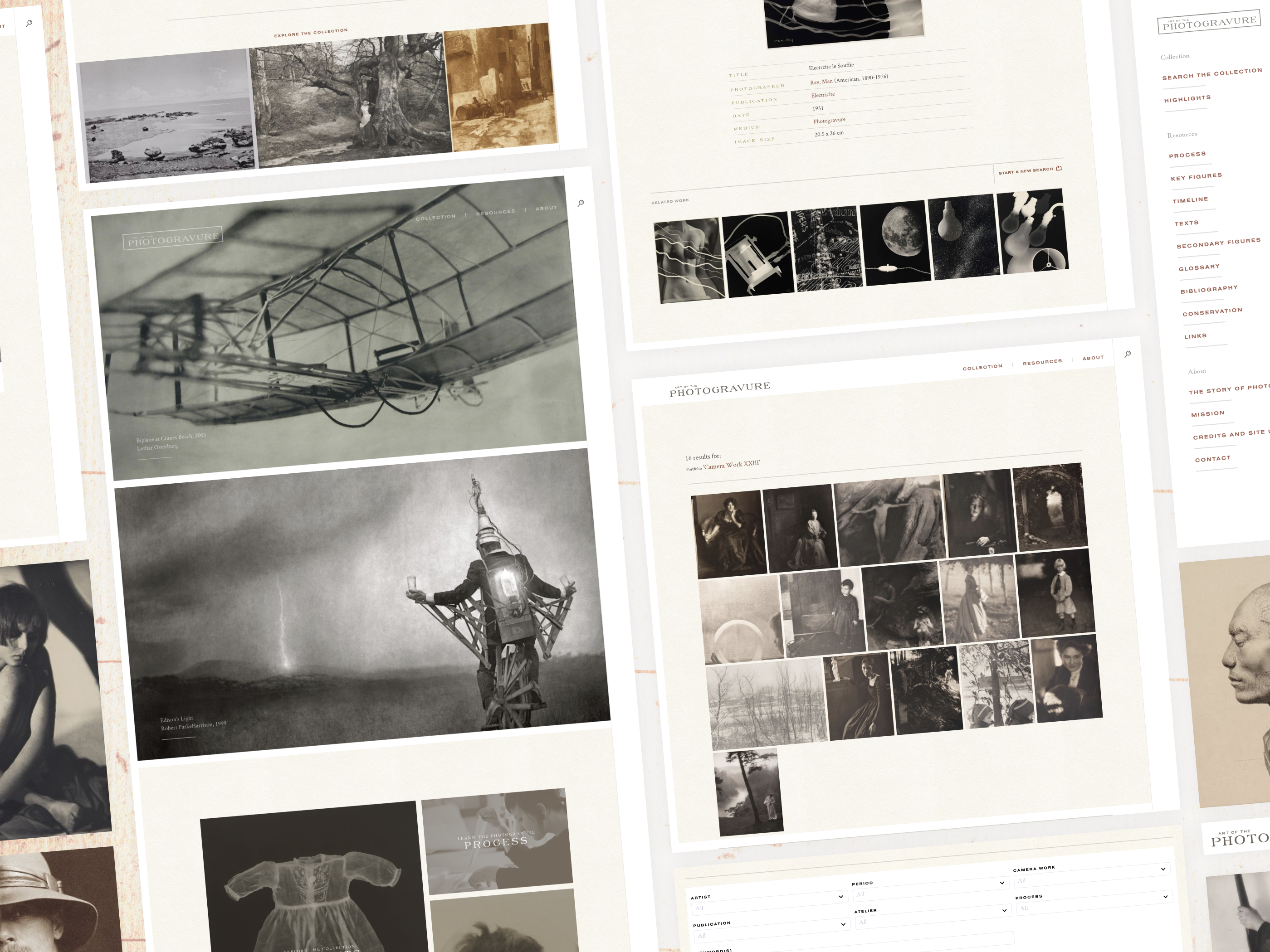 The Art of the Photogravure Website photography photogravure ui webdesign
