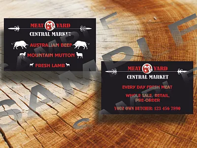 Business card for butcher shop branding business card butcher shop food graphic design logo