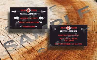 Business card for butcher shop branding business card butcher shop food graphic design logo