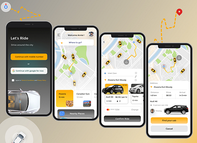 Ride Booking App app app des branding design graphic design illustration logo ui ux vector