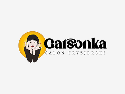 Garsonka Salon Fryzjerski branding hairstylist logo logo design retro retro design vector