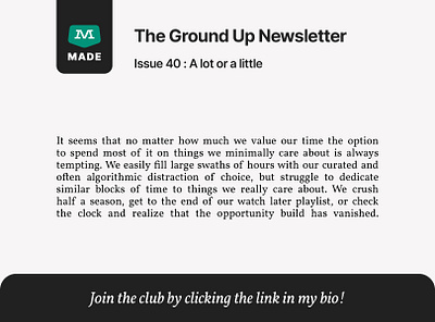 Ground Up Newsletter Snippet ground up newsletter middle ground made mikey hayes newsletter templet writing