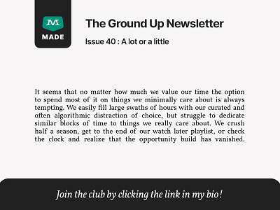 Ground Up Newsletter Snippet ground up newsletter middle ground made mikey hayes newsletter templet writing