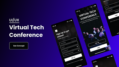 Virtual Tech Conference app branding conference graphic design mobile technology ui virtual web