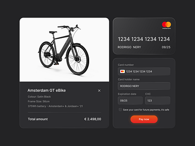 Credit Card Checkout – DailyUI #002 bike checkout dailyui dark eletric bike form glassmorphism ui ux