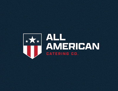 Catering Company Logo agency american americana badge blue branding catering food graphic design illustrator indiana layout logo logo design marketing red stars and stripes texture typography vector
