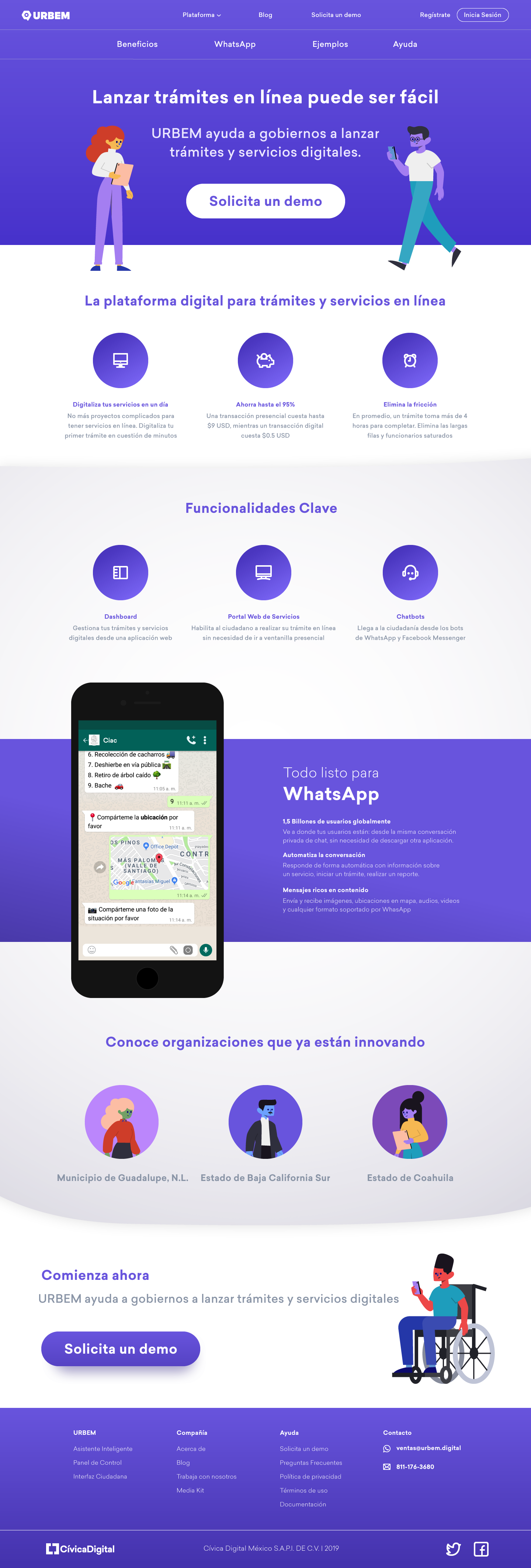 URBEM Landing page front end design landing page ui