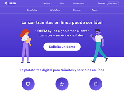 URBEM Landing page front end design landing page ui